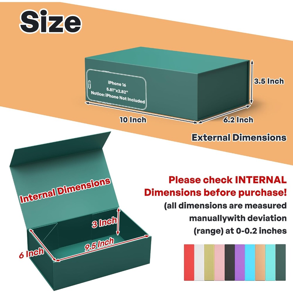 Green Gift Box with Magnetic C - Wedding Packaging 评论和价格