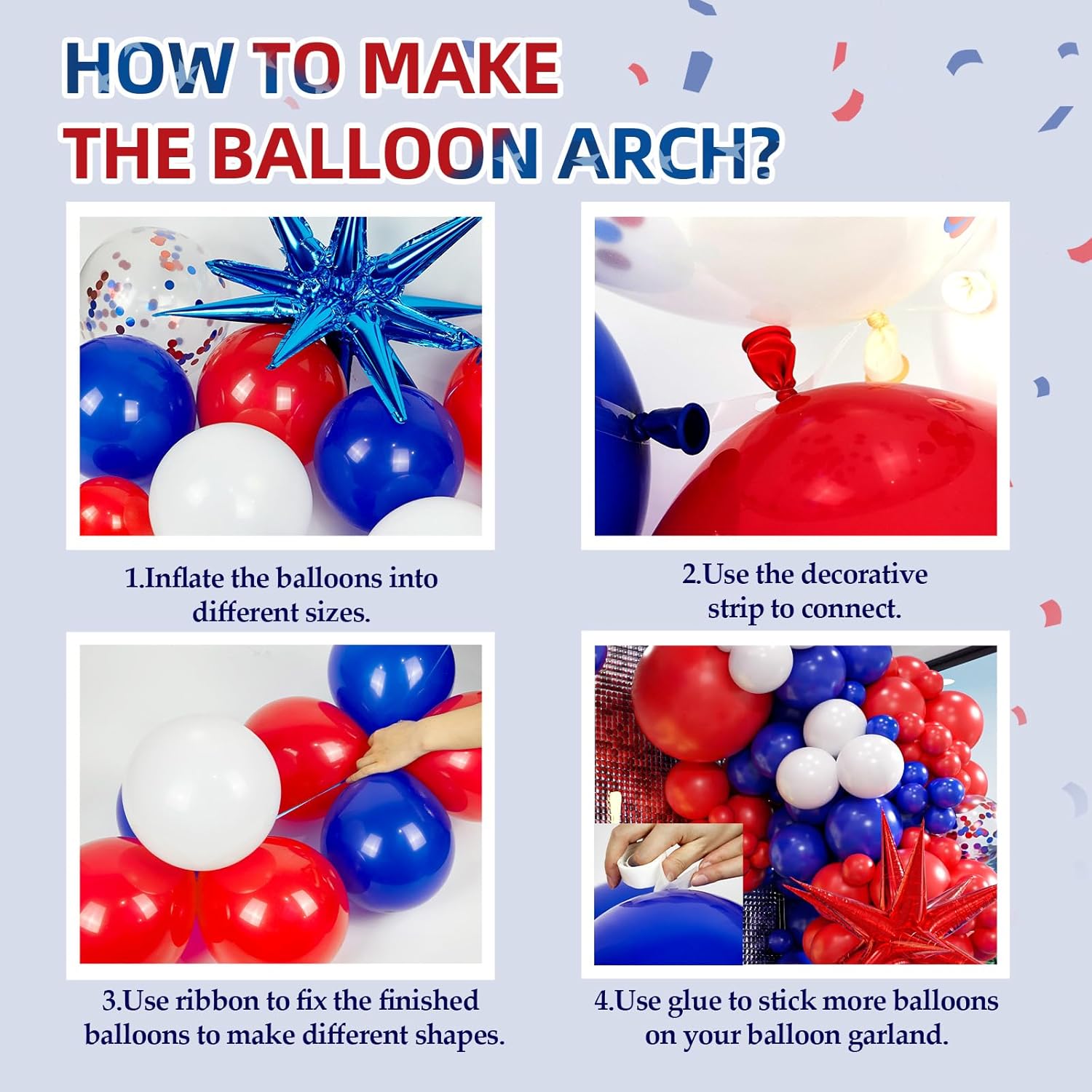 129pcs Red White and Blue Ball - Wedding Supply Kit 评论和价格