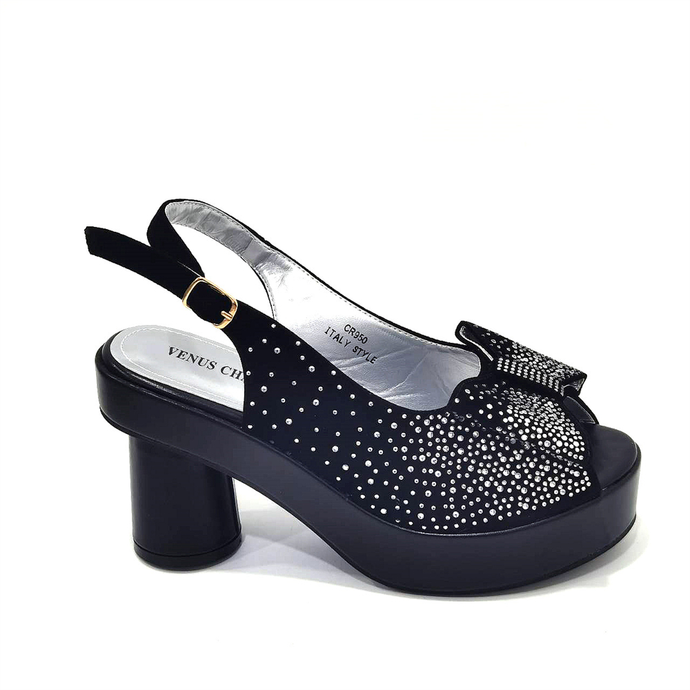 Women's Elegant Black Chunky H - Wedding Packaging 评论和价格